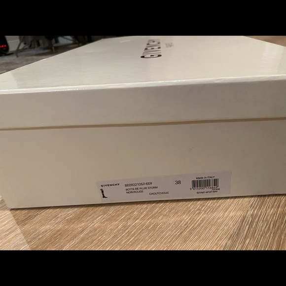 NIB. Givenchy. Storm rubber and ribbed-knit thigh sock boots. - Picture 12 of 13